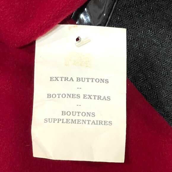 Marvin Richards Peacoat Petite Coat Jacket Wool Red Black Buttons Never Worn - Picture 4 of 7